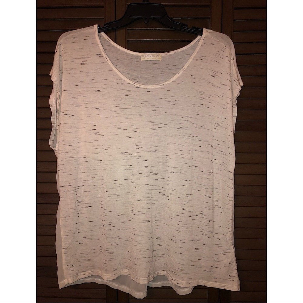 Forever 21+ Black and White Marled Tee